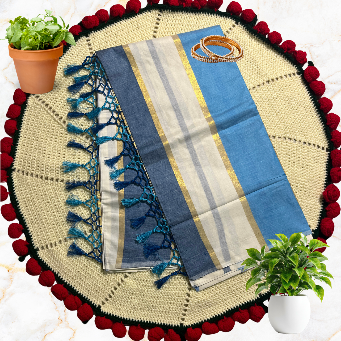 Mul Cotton Kasavu Replica Saree - KFCM21
