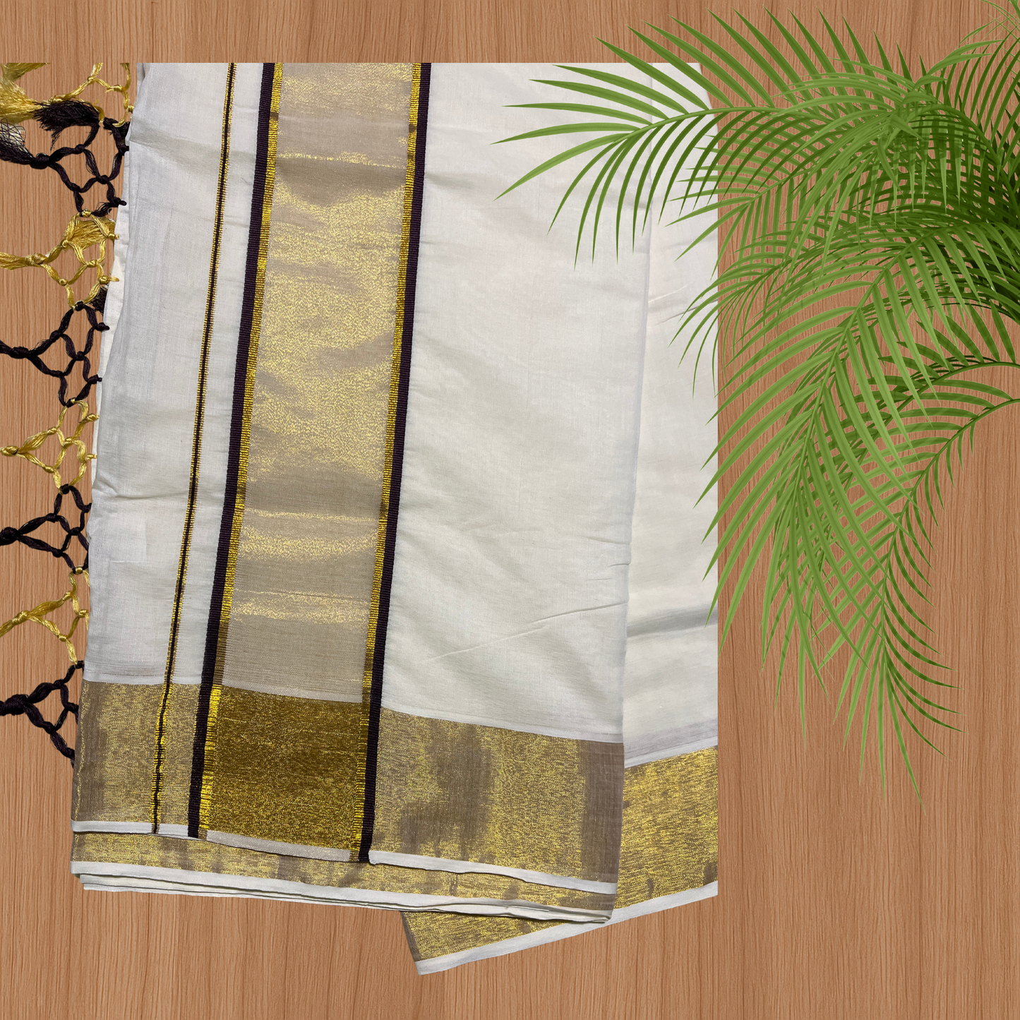 Premium Kuthampully Kerala Saree with Coffee Brown & Kasavu border