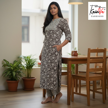 Cotton Printed Kurta Pant Set