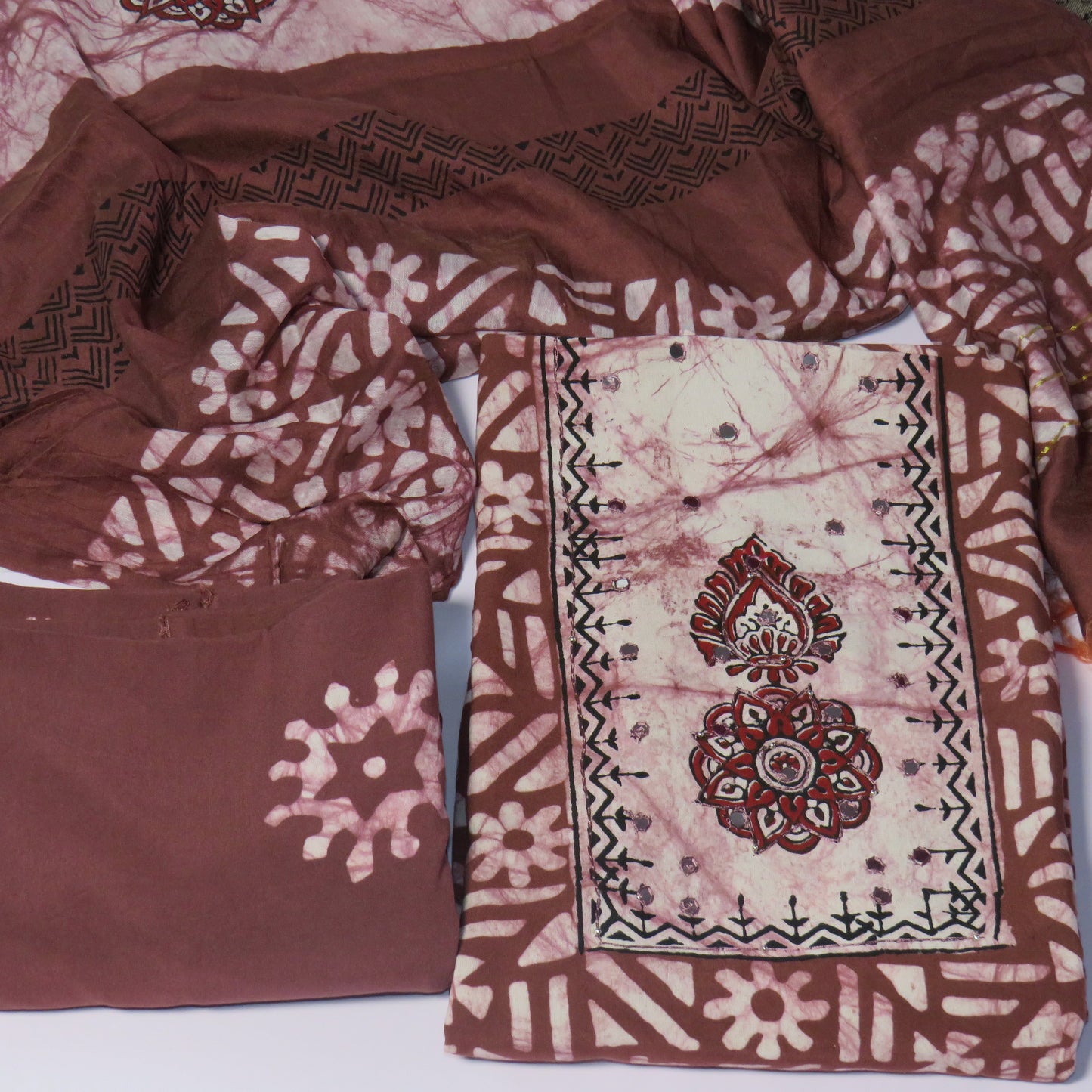 Cotton Rayon Mix Batik Print Salwar Suit