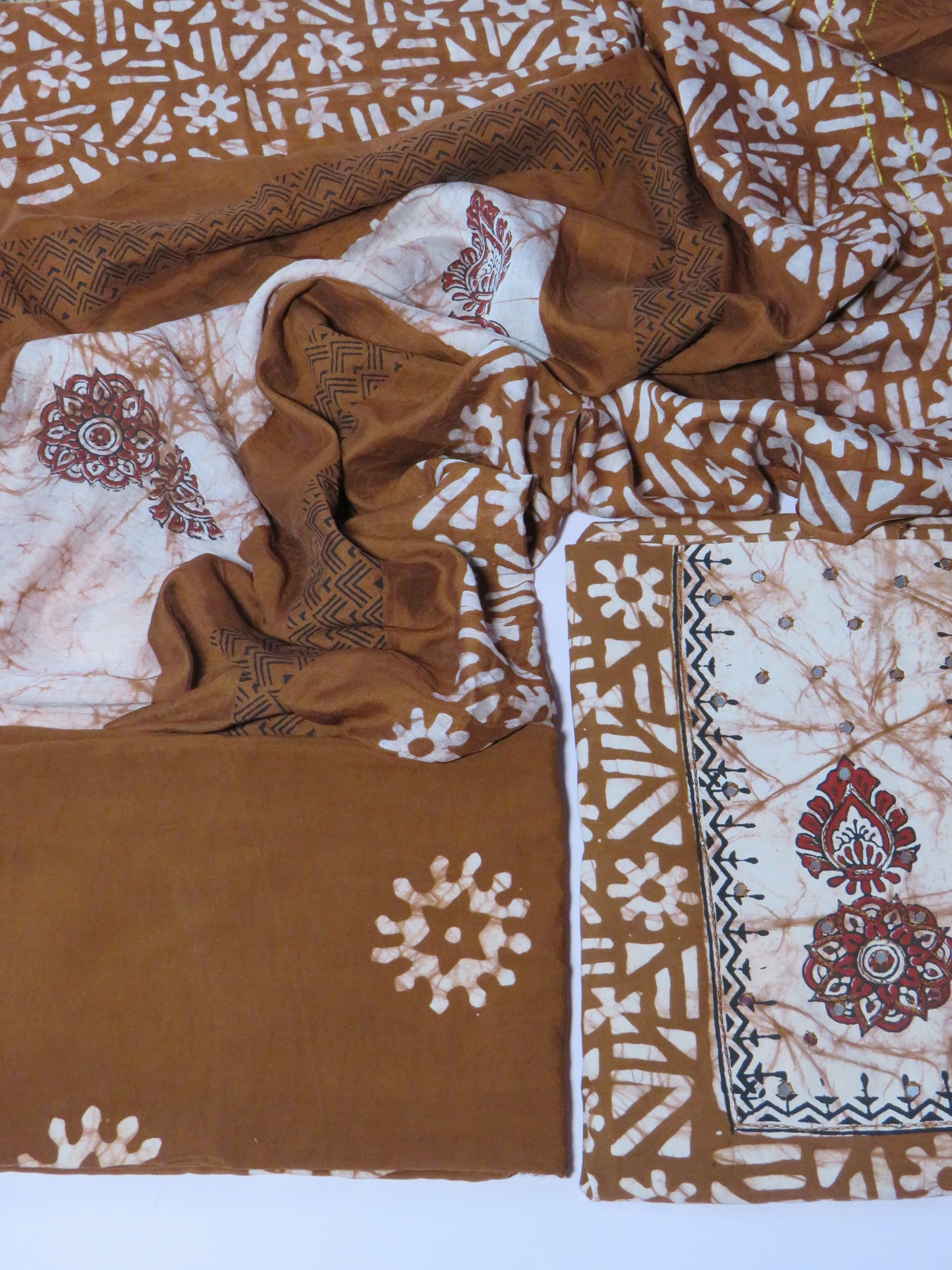 Cotton Rayon Mix Batik Print Salwar Suit